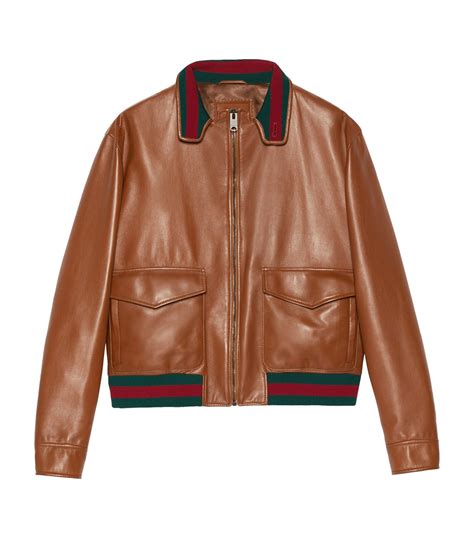 gucci bomber leather|gucci bomber jacket men's.